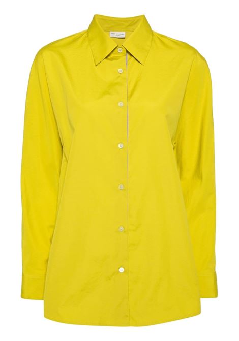 Camicia in cotone collo classico in giallo - donna DRIES VAN NOTEN | 2410107368255201